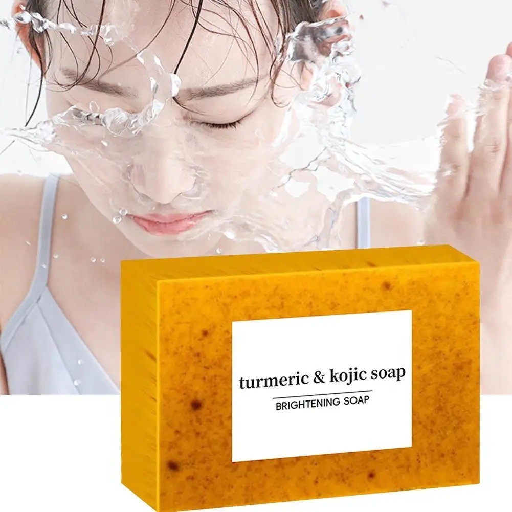1-5PCS Lemon Turmeric Soap,Turmeric Soap Bar for Face&Body,Natural turmeric Hand