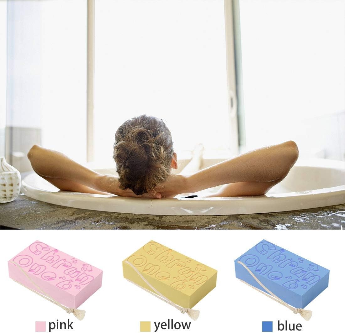 3 pcs Exfoliating Bath Sponge, Sponge for Shower, Dead Yellow,blue,pink