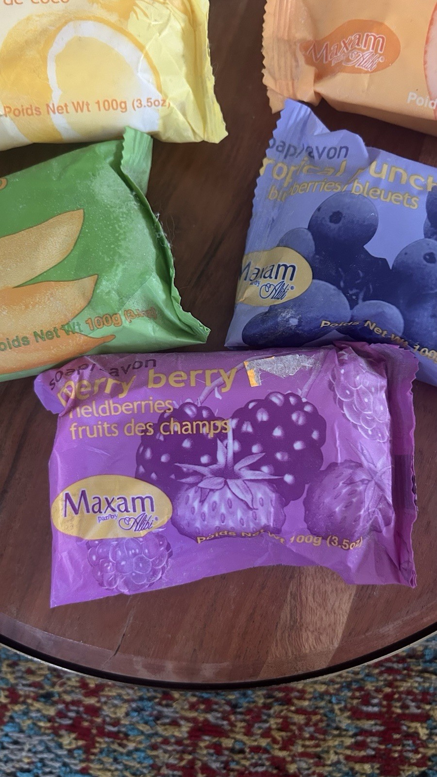 LOT (5) Maxam Soap Bars From Fruit Series Multi Fruit Scents Discontinued