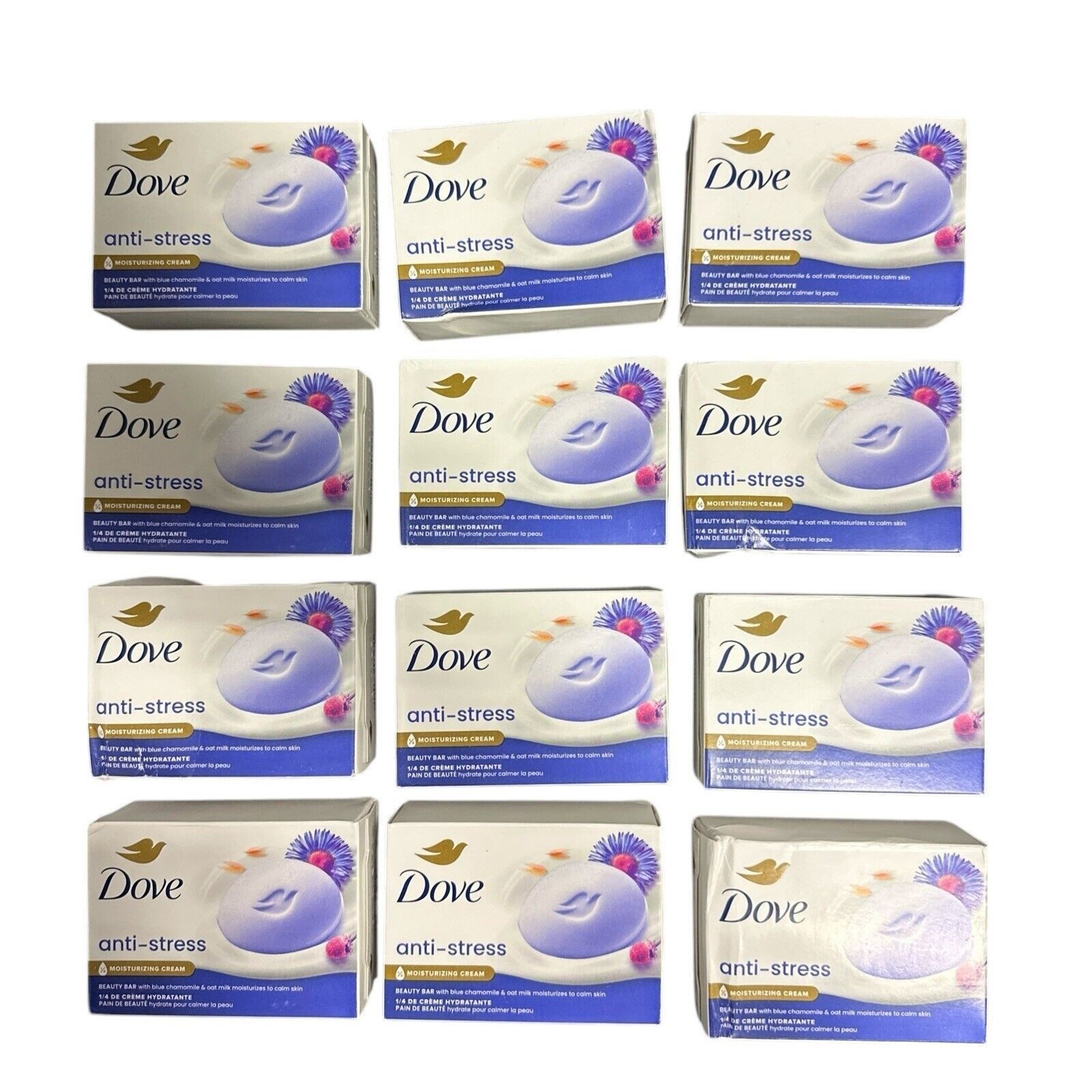 Dove Anti-Stress Cream Beauty Bar Soap Gentle Cleanser Moisturizes 3.75 Oz