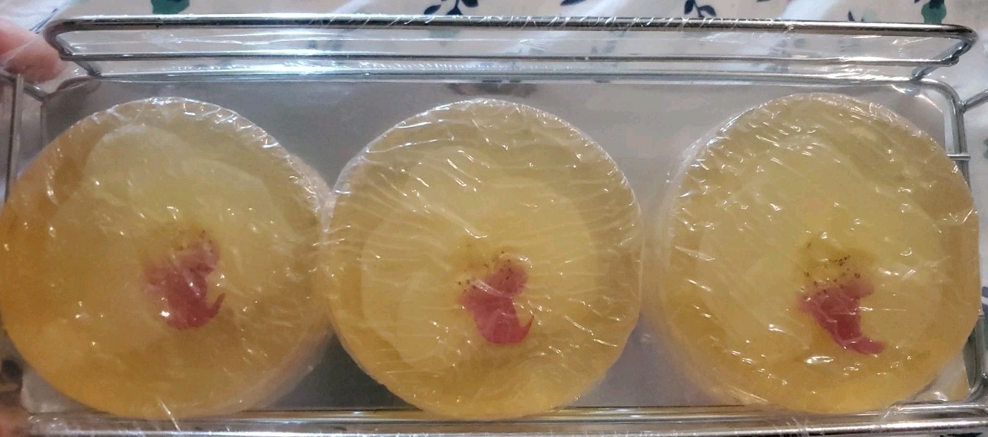 Pier 1 Imports Siam Orchid Inside Clear Soap 3-pk In Metal Tray Dish Vintage NIP