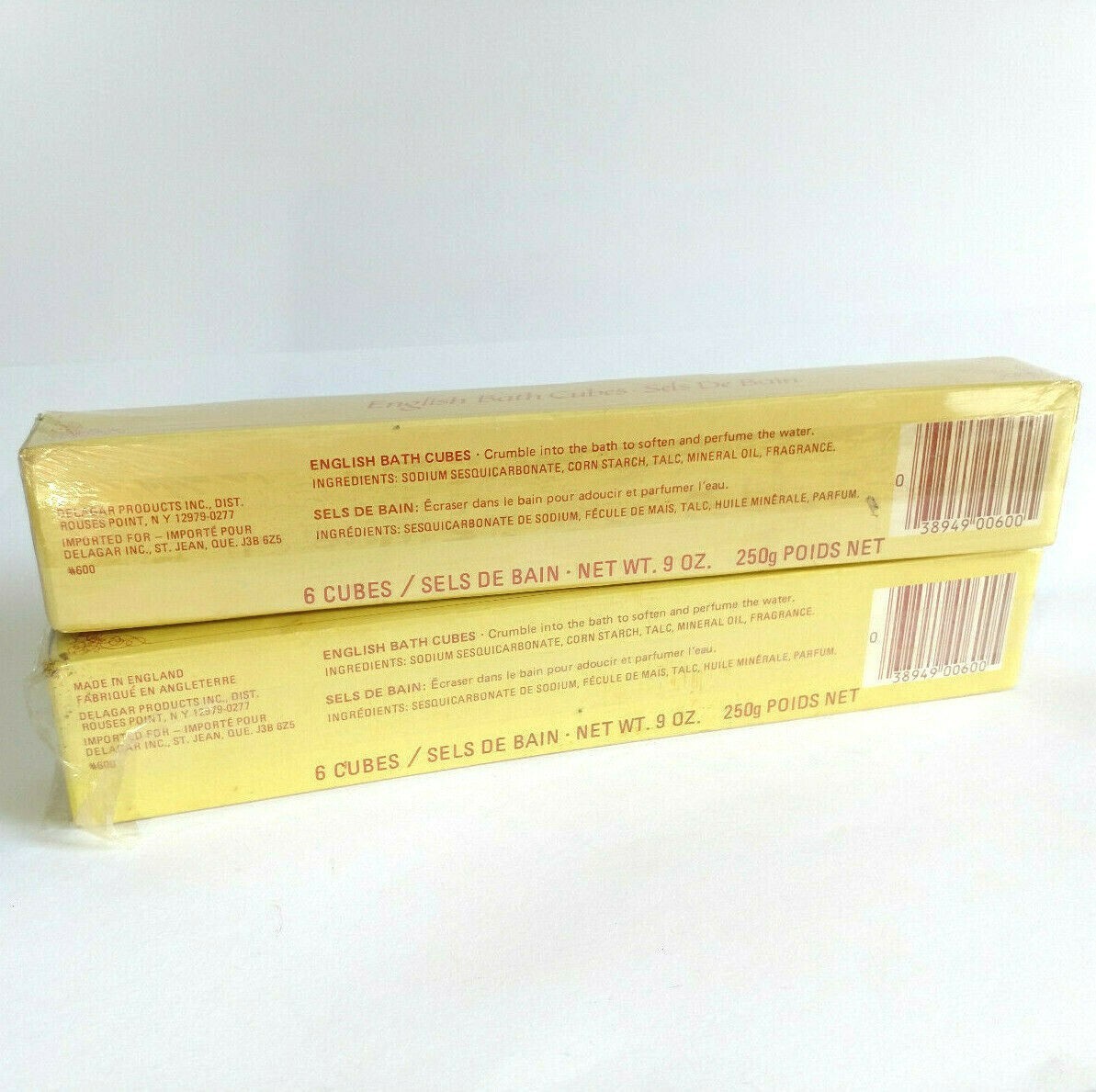2x Vintage ENGLISH BATH CUBES 6 Cubes Delagar Made in England SEALED