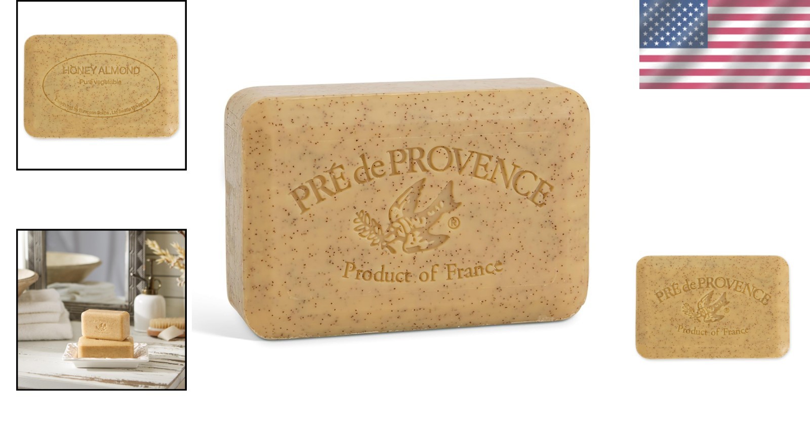 Artisan French Soap Bar 8.8 oz – Rich Lather with Honey Almond & Shea Butter