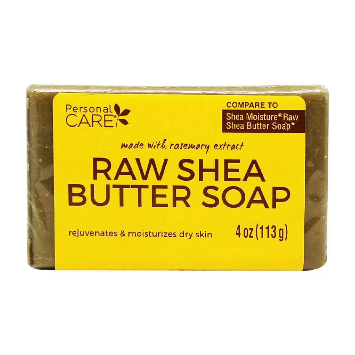 Personal Care Raw Shea Butter Soap, Rosemary Extract, Moisturizing 4 oz, 3pk