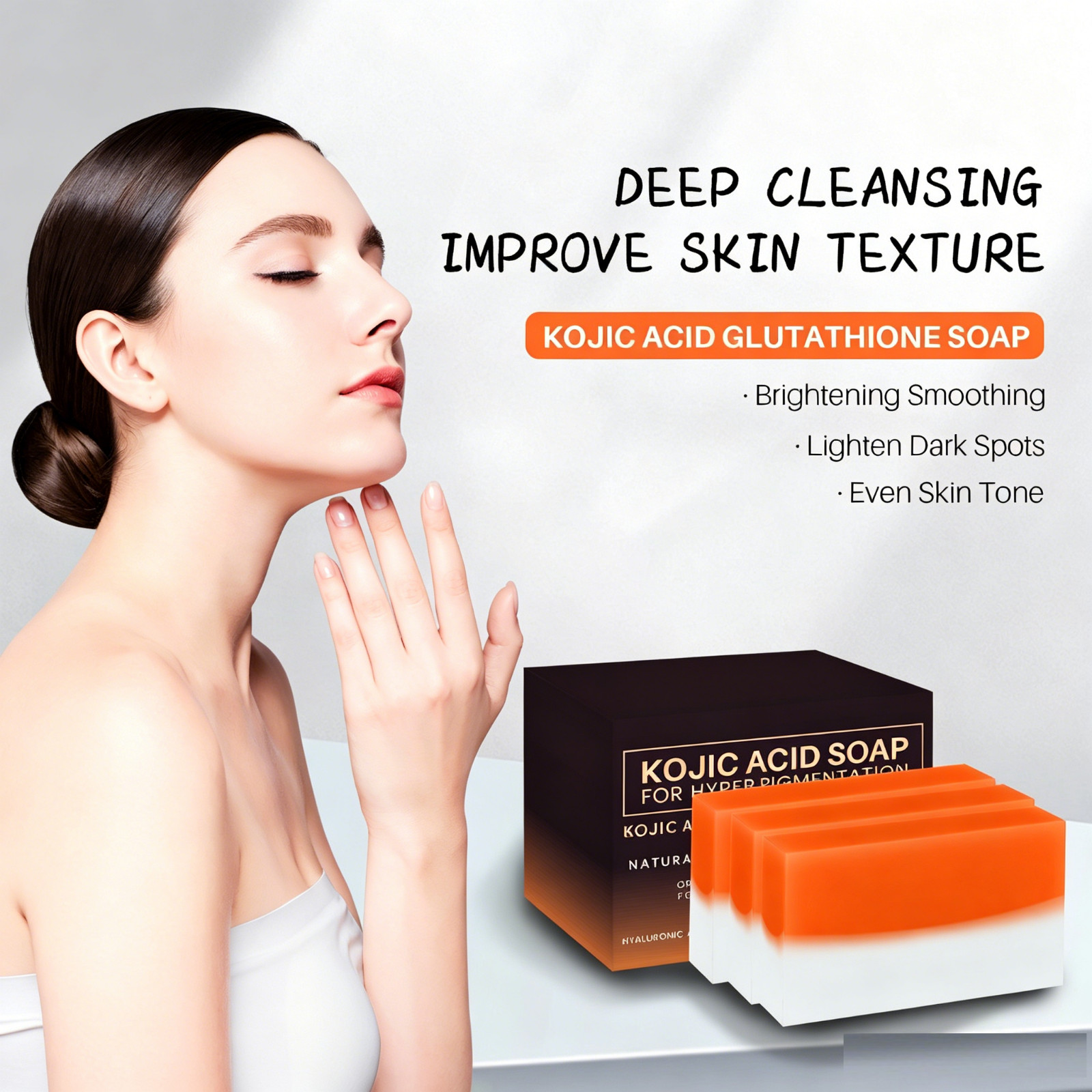 2 Pack Kojic Acid Soap Brightening Fade Spots Hydrating Face Body Cleansing Soap