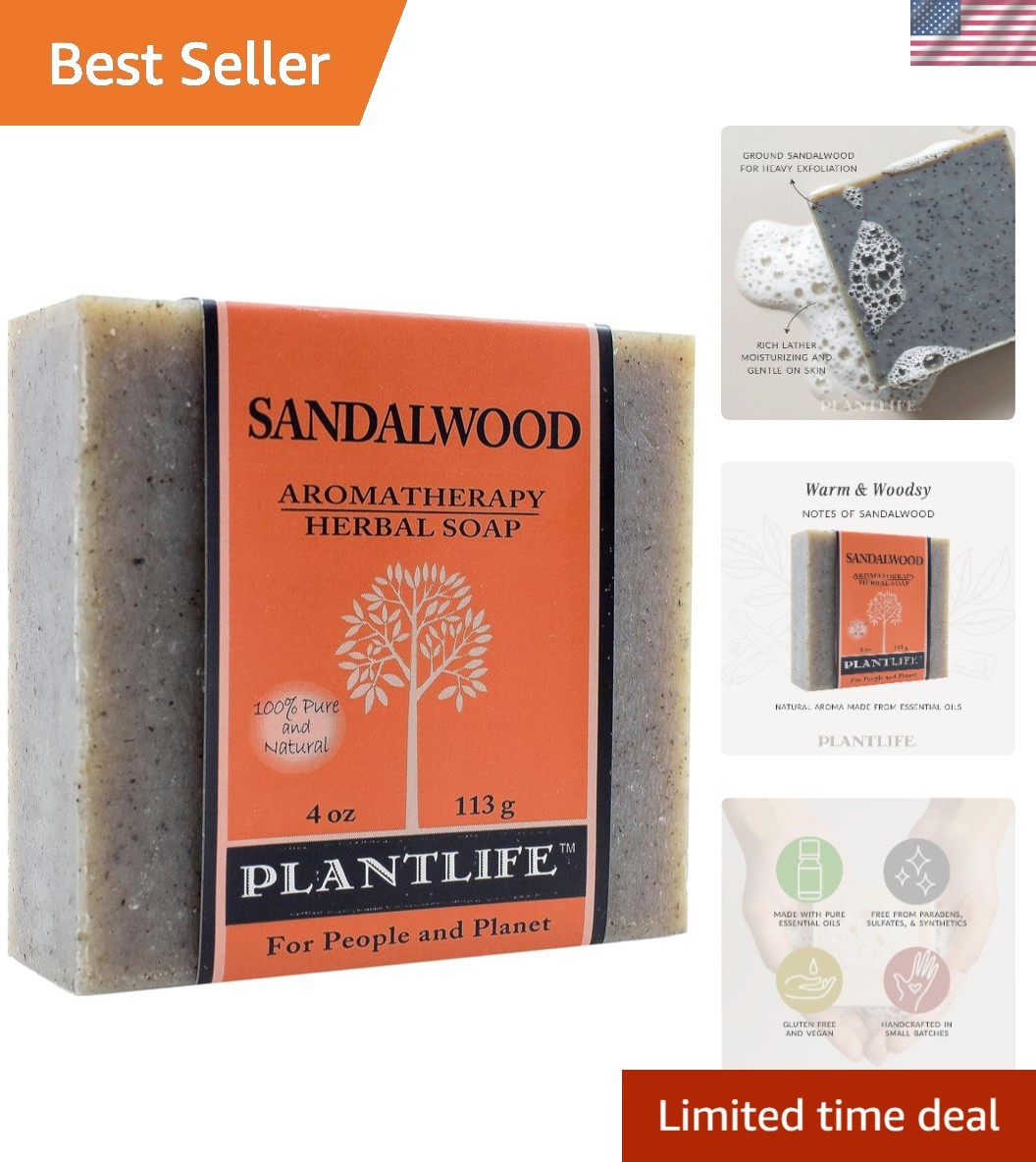 Organic Sandalwood Bar Soap – Chemical-Free & Gentle on All Skin Types