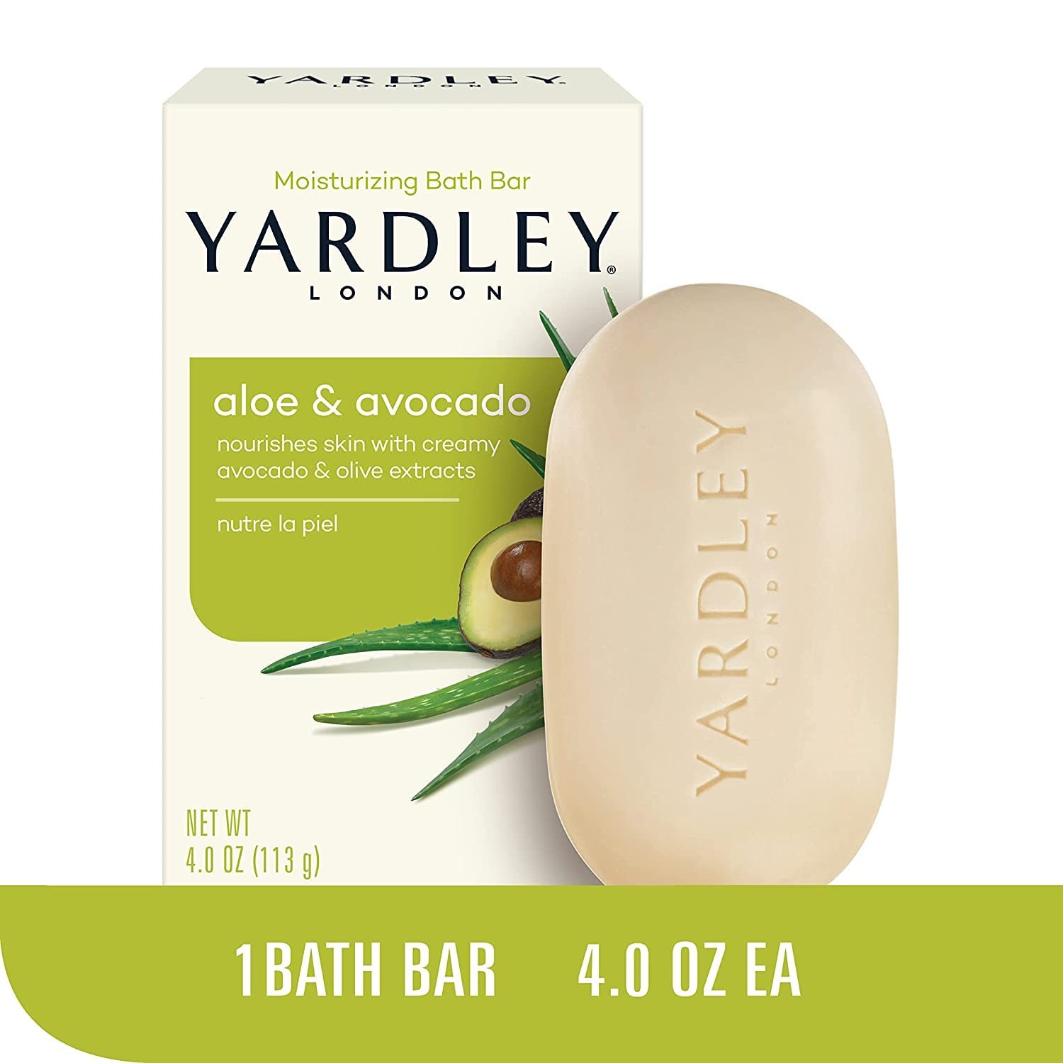 Yardley London Aloe Avocado Moisturizing Soap Bar Pack Of 6 4.25 Oz Each