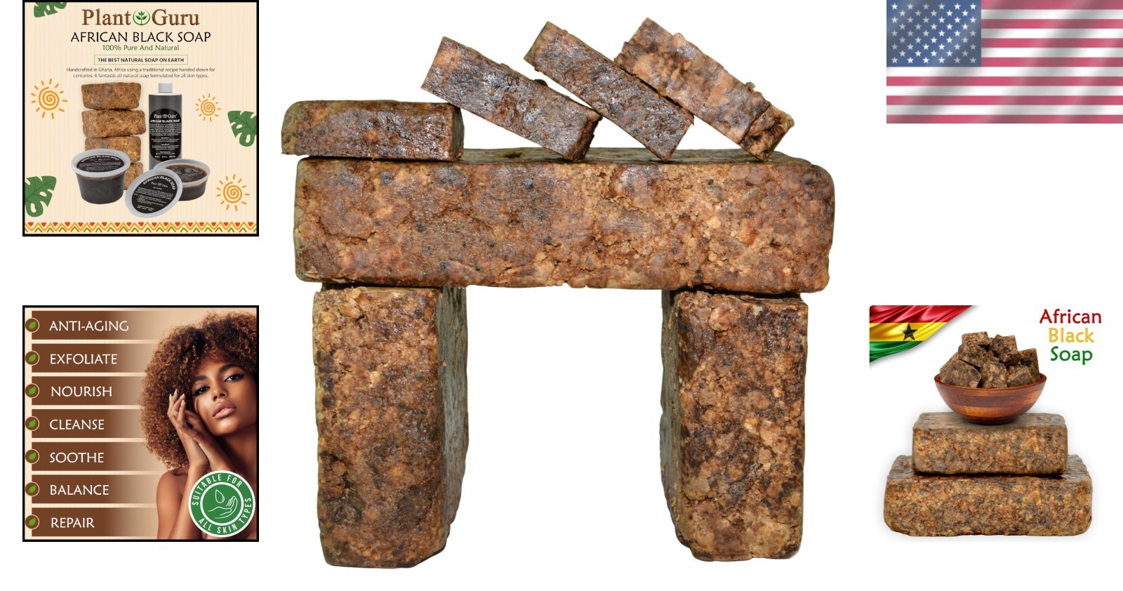 Pure Raw African Black Soap 5 lbs Bars – Handmade Skincare