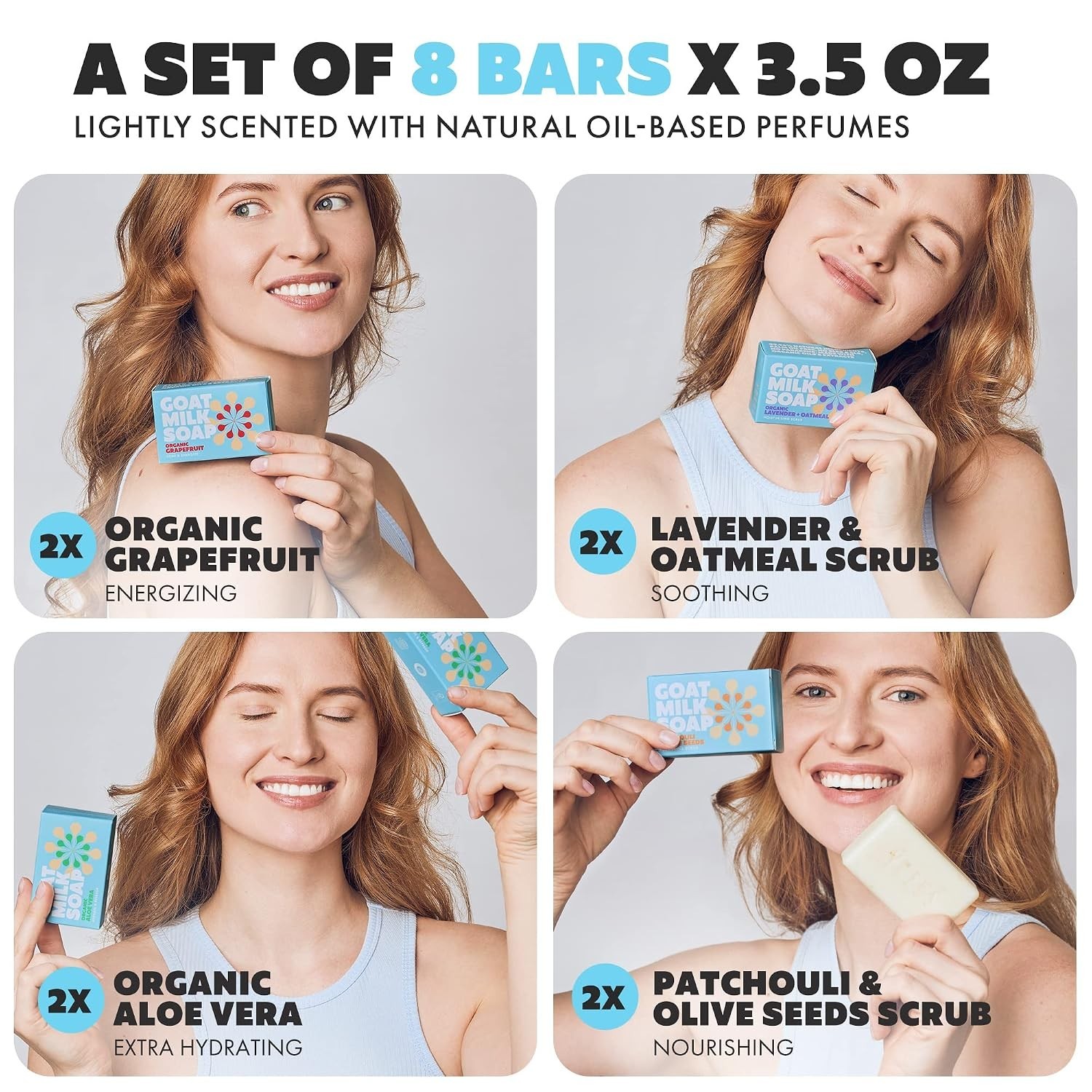 Goat Milk Soap Bar Set Pack of 8 – Crafted in Greece | Tripple Milled | Organ…