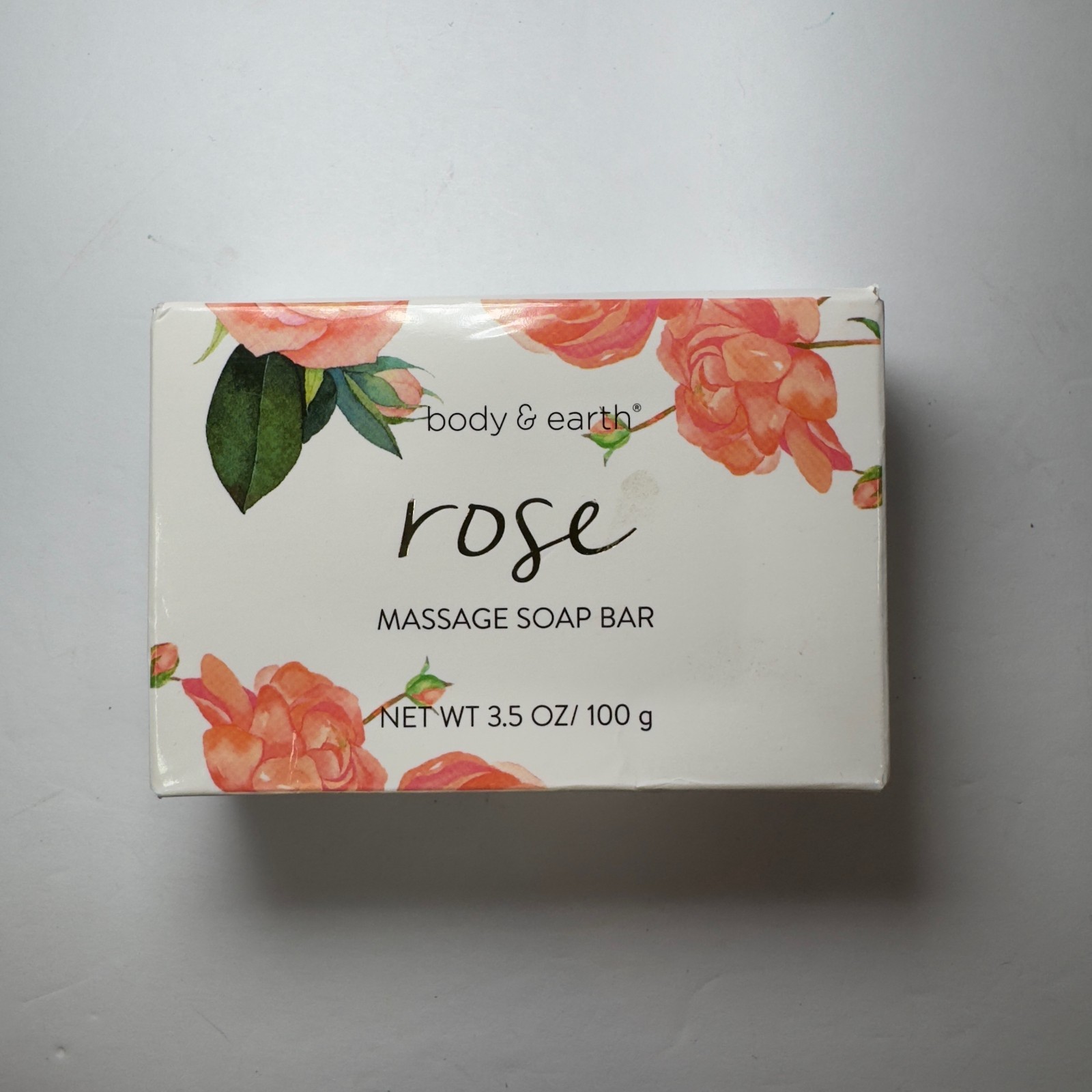Body & Earth Rose Massage Soap Bar 3.5 oz./100 g NIB w/ Box Sensual Soap NEW