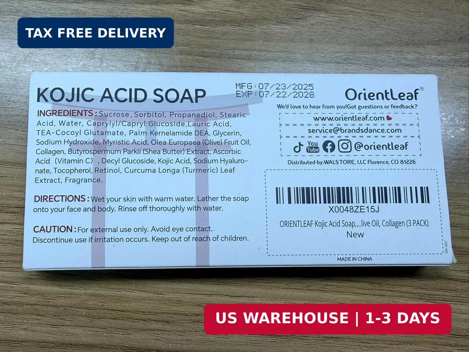 ORIENTLEAF Kojic Acid Soap, Turmeric Soap Bar for Dark Spots, Fresh Citrus Scent