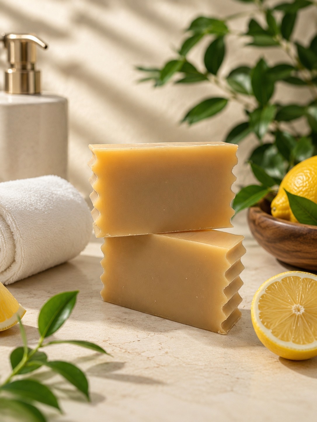 Lemon Goat Milk Soap Handmade Moisturizing Bar Fresh Citrus Scent Dry Skin