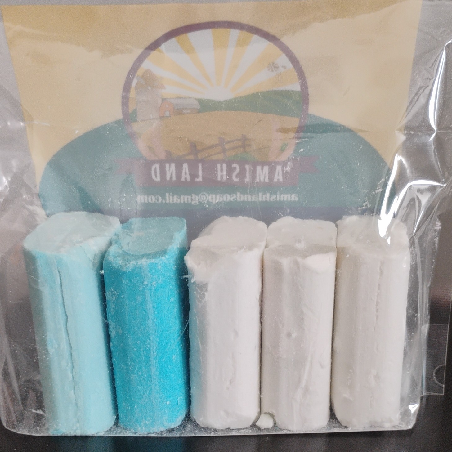 Amish Land Body Bar Soap 5 oz Bars White Blue Rectangular Unisex