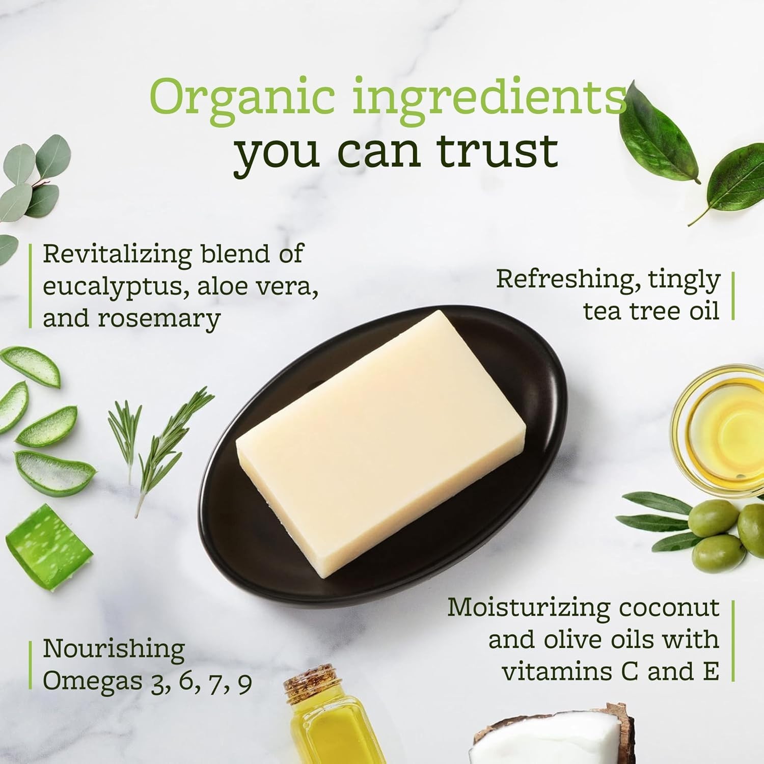 Tea Tree Oil Soap Bar 5-Pack – Peppermint & Eucalyptus Blend