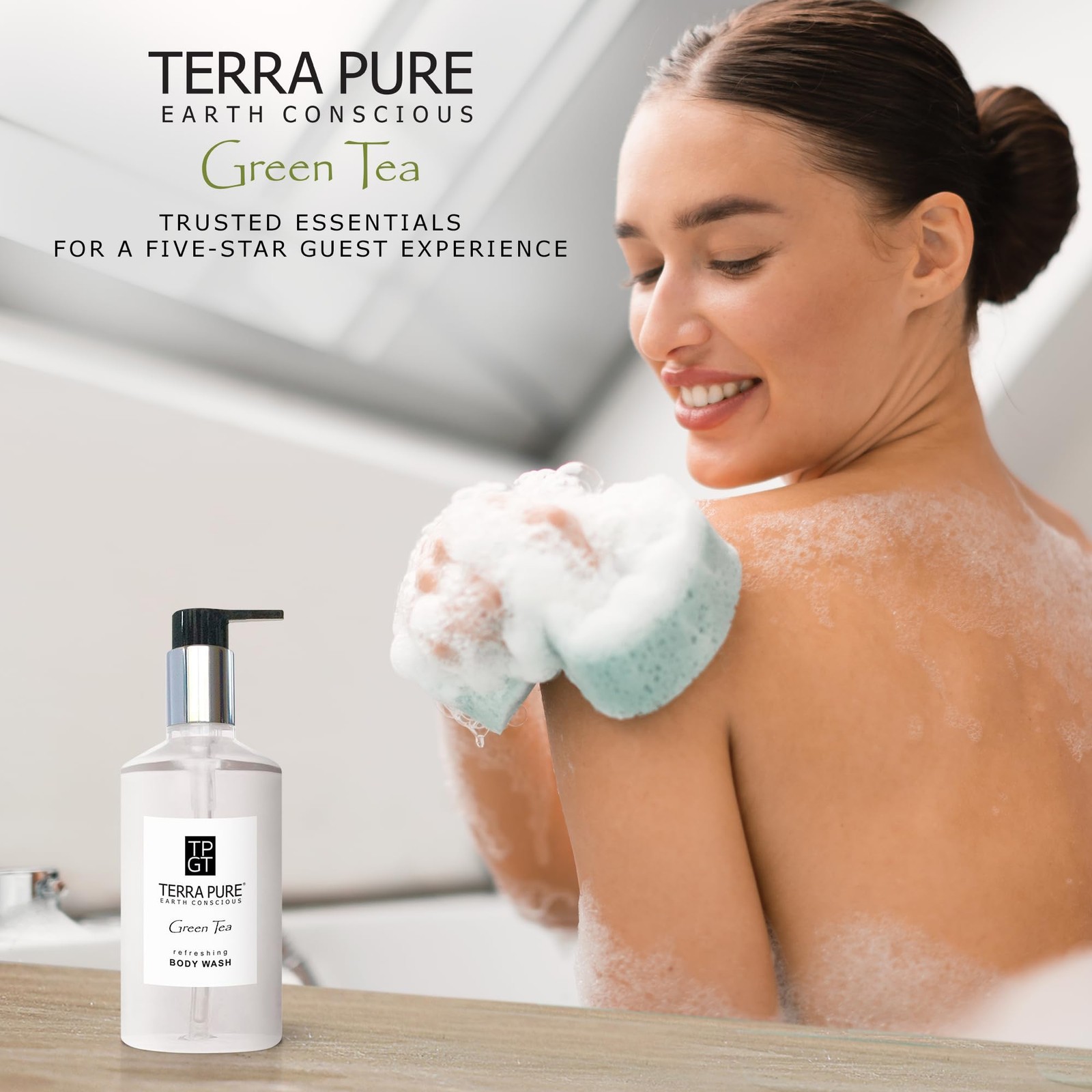 Terra Pure Green Tea Body Wash, 10.14 oz. Fl Oz (Pack of 1), Wash