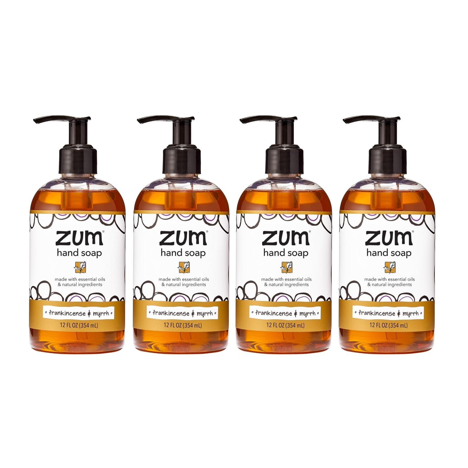 Zum Indigo Wild Hand Soap – Natural Liquid – 12 Ounce (Pack of 4)