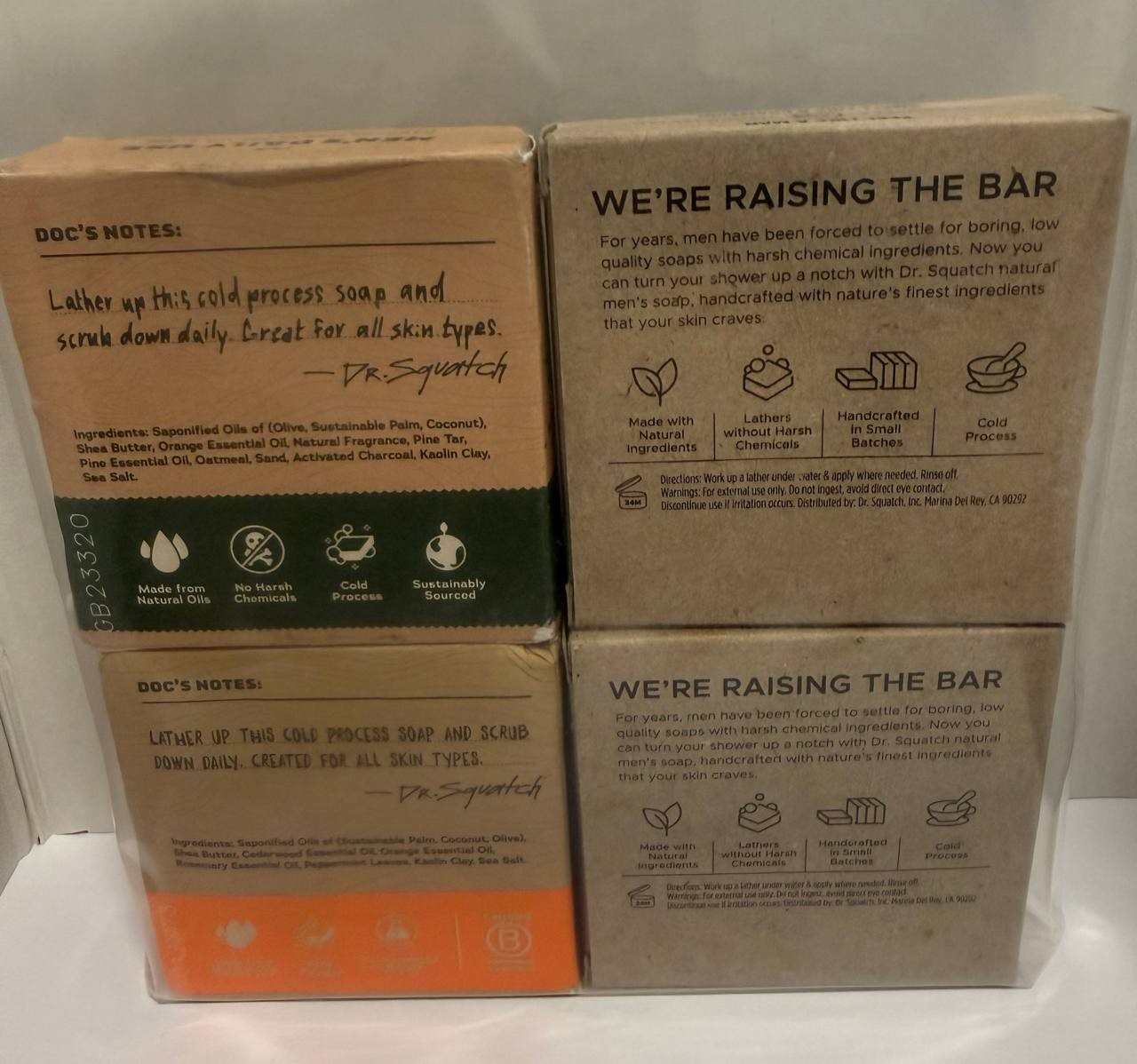 Dr. Squatch Men’s Soap 4 Bar Set Pine Tar Cedar Citrus Cool Fresh Aloe 0526-04