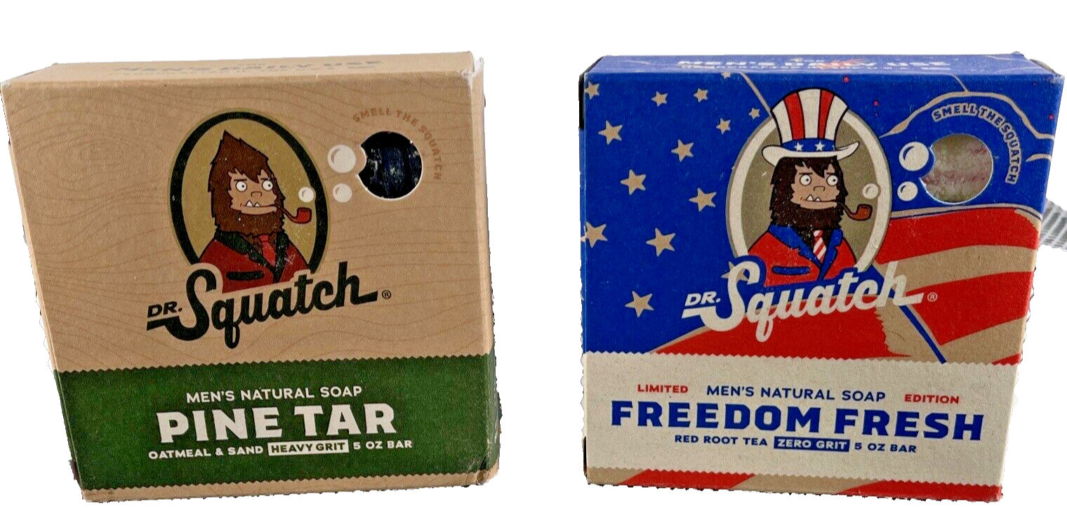 NEW 2X Dr. Squatch 5 oz Bars Soap Natural