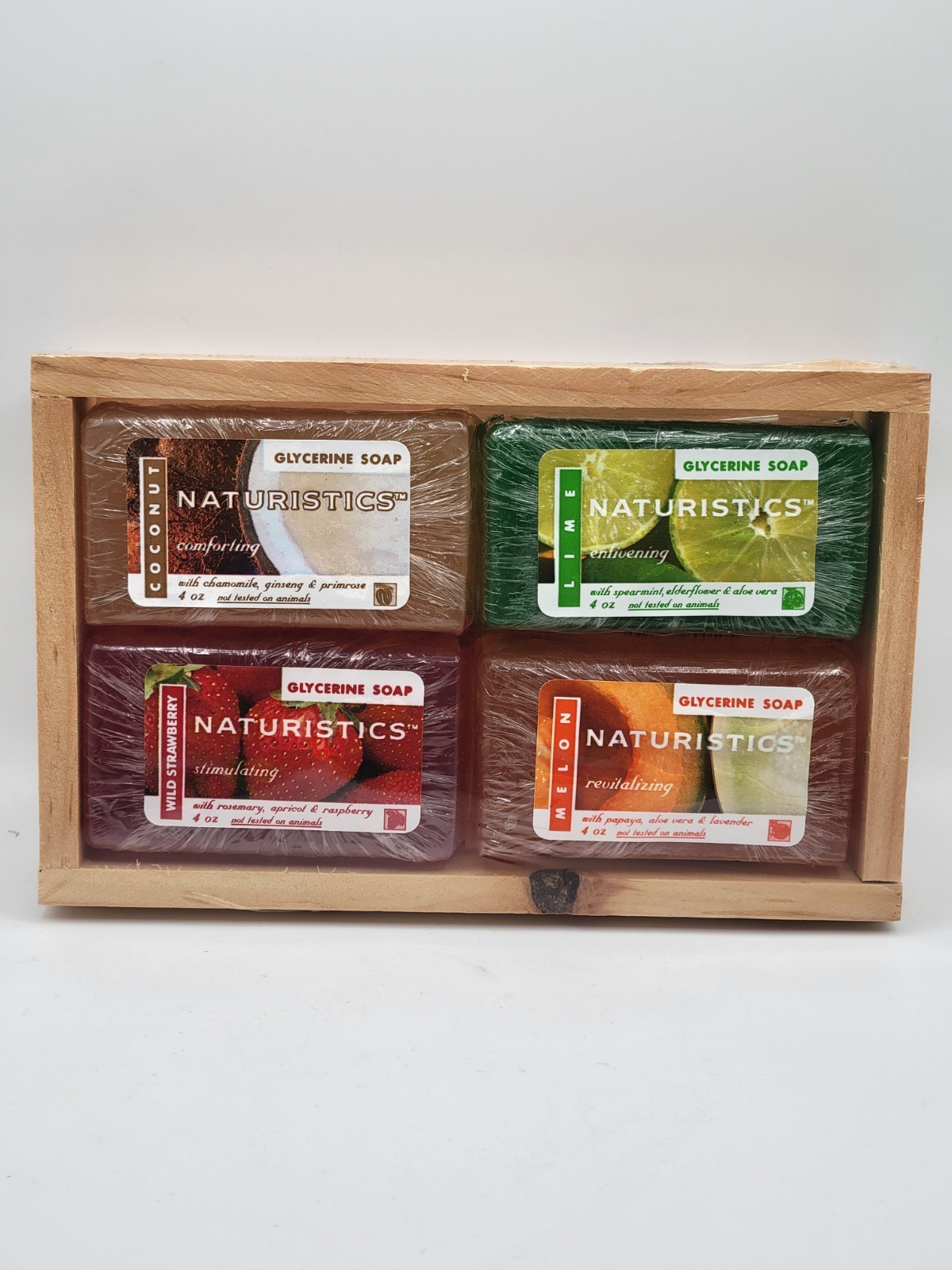 Vintage Naturistics Glycerine Bar Soap Set Coconut Wild Strawberry Lime Melon