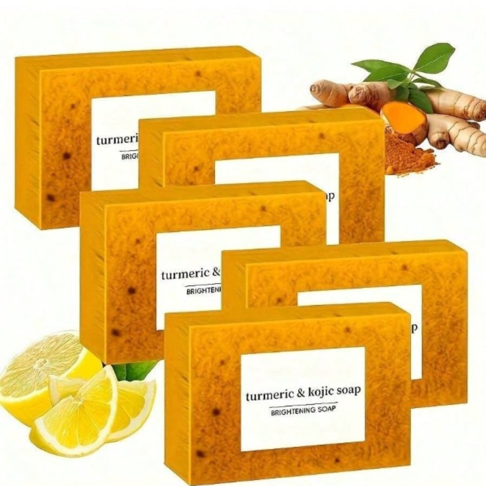 3 Pack Handmade Turmeric Kojic Acid Soap Dark Spot Remover Brightening Face Body