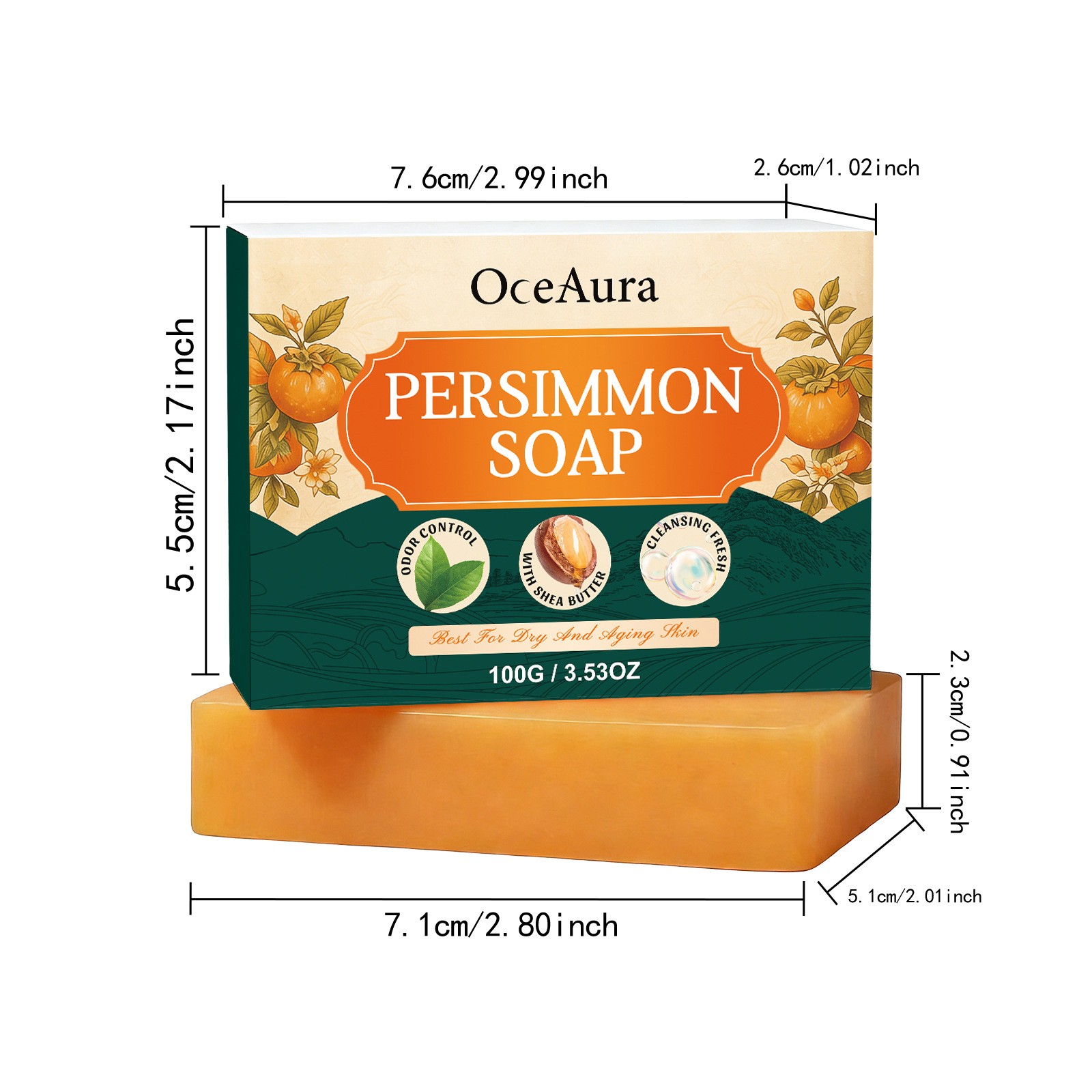 Persimmon Refreshing Body Soap Odor Eliminator and Smell Remover – All Skin Type