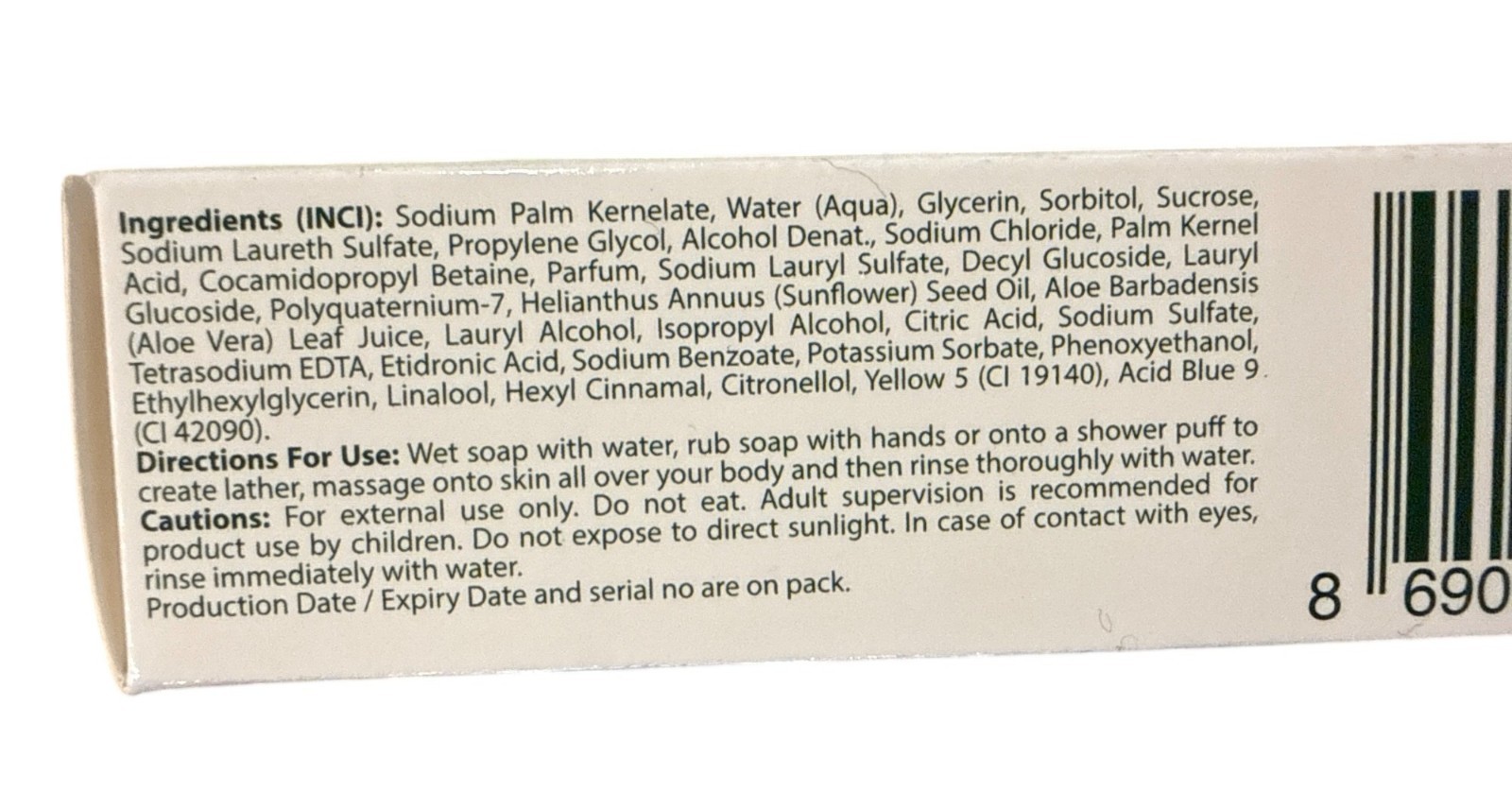 3.75oz Duru HYDRO PURE ALOE VERA Body Bar Soap Gentle Cleanse For Sensitive Skin