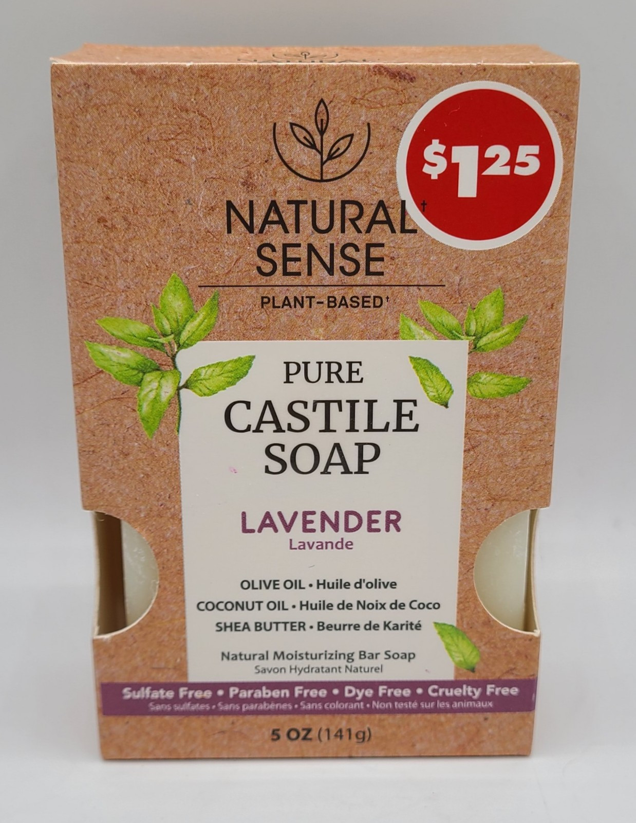 New Natural Sense Plant Base Pure Castile Natural Moisturizing Soap Bar Lavender