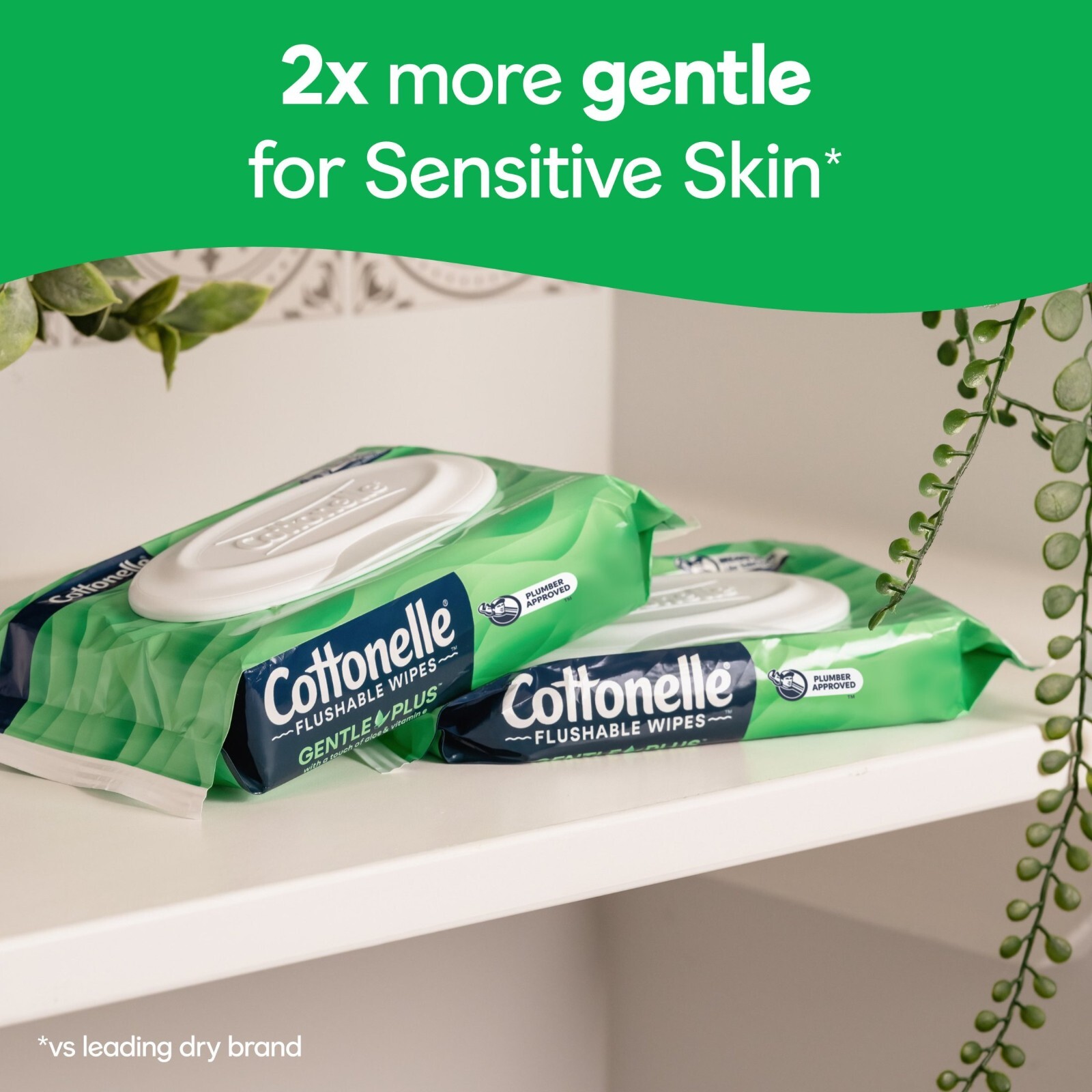 Cottonelle GentlePlus Flushable Wet Wipes, 4 Flip-Top Packs (168 Total Flushable