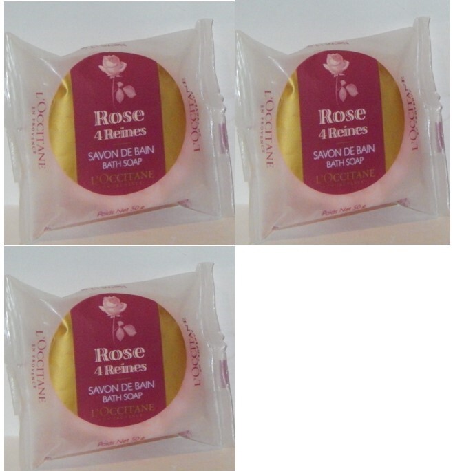 L’OCCITANE LOT OF 3 “ROSE 4 REINES” PERFUMED BATH SOAP 50 G/1.7 OZ NIP