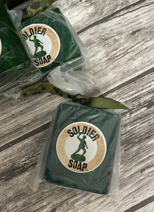 Army Guy Soap Bar Toy Soldier Bath Surprise Inside Red Green Blue Glycerin