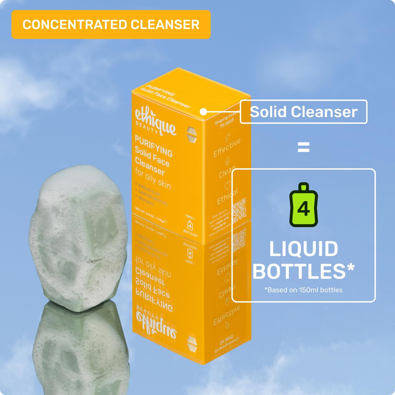 Purifying – Solid Cleanser for Oily Skin -Vegan, Zero-Waste, Plastic-, Cruelt…