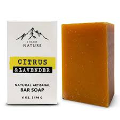iHeart Nature Fresh and Fragrant Citrus Lavender Soap Bar 6 oz. ~ New in Box