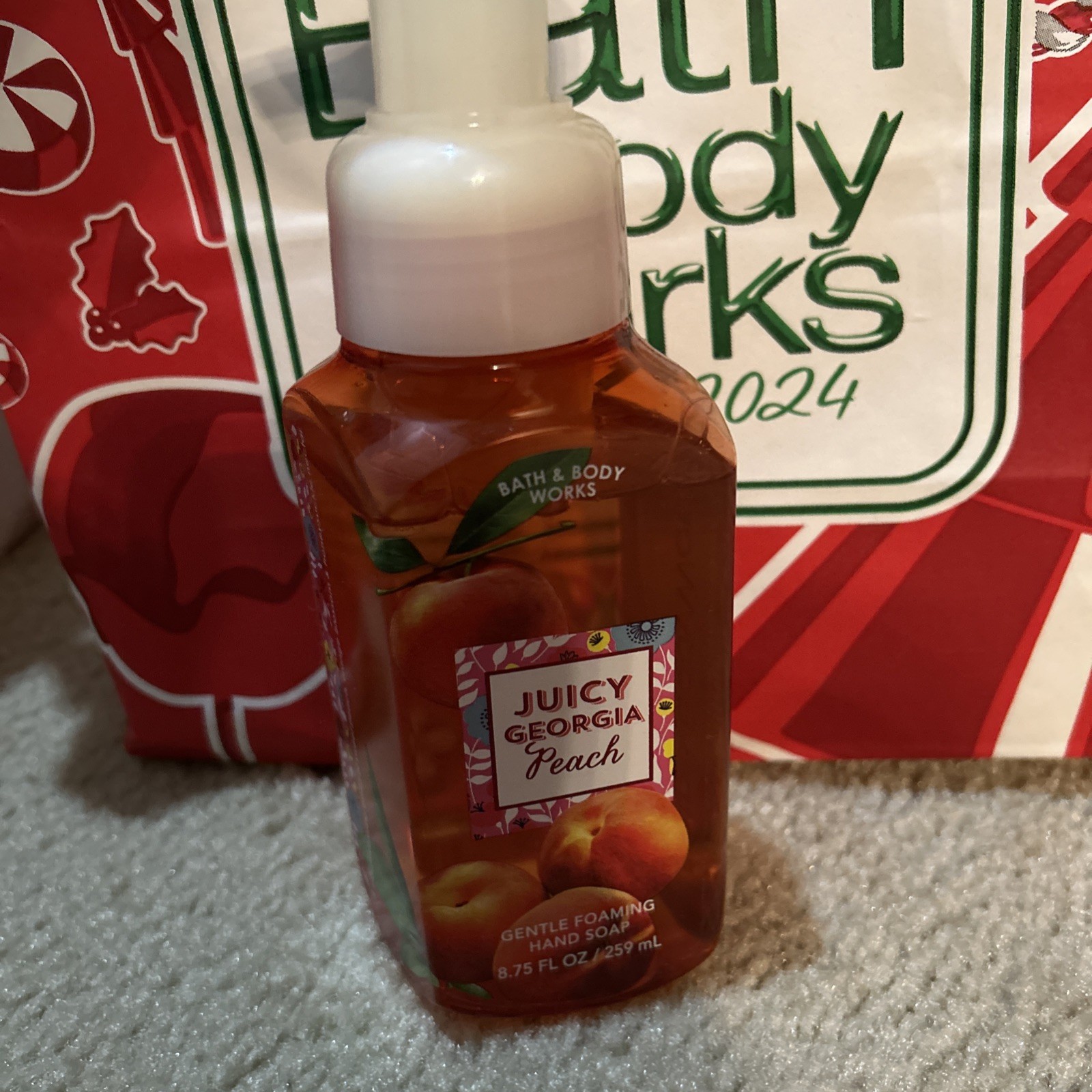 1 Bath Body Works JUICY GEORGIA PEACH Gentle Foaming Hand Soap Wash 8.75 oz