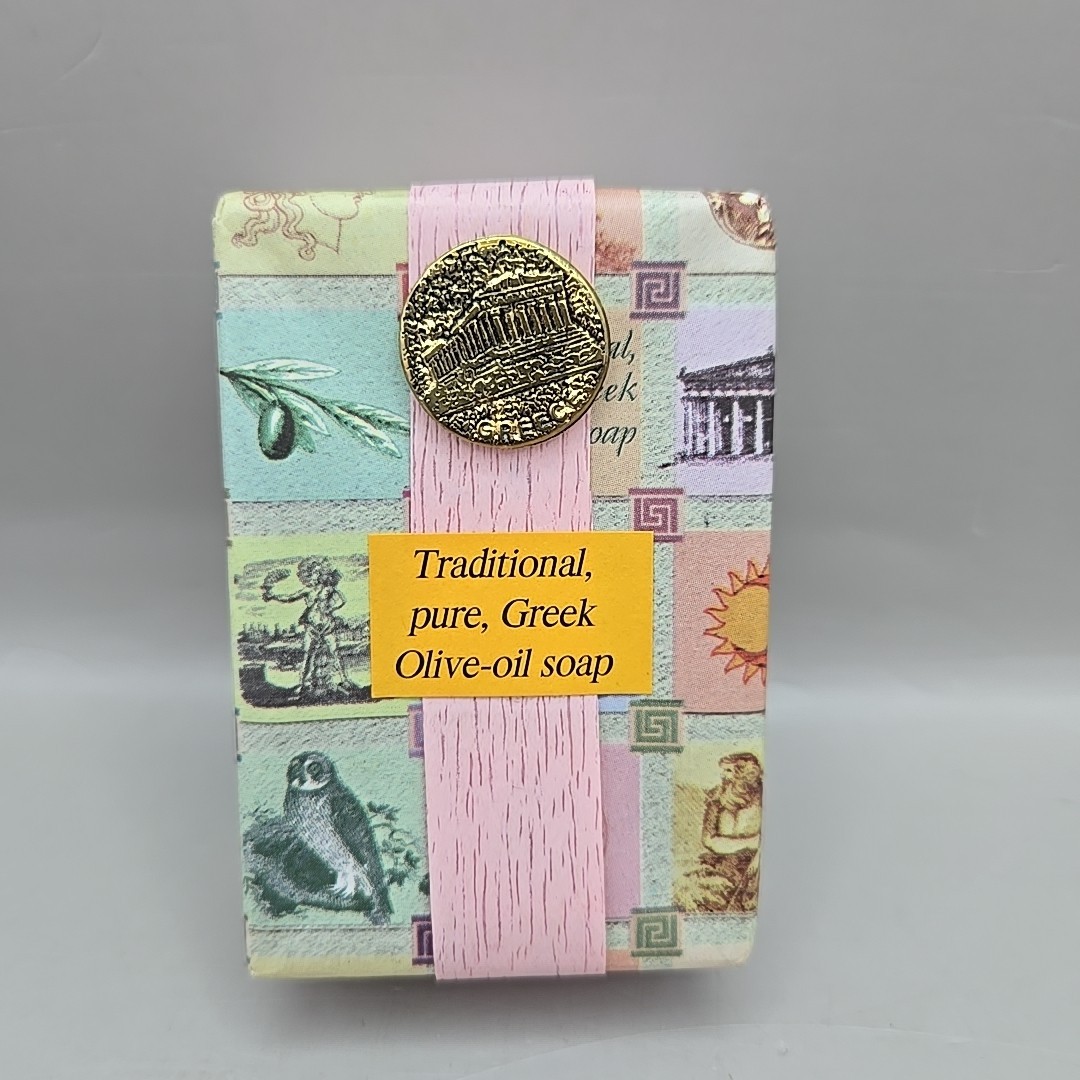 NEW Sealed Wrapped Traditional Pure Greek Olive-Oil Soap By S.S. W/ Greece Token