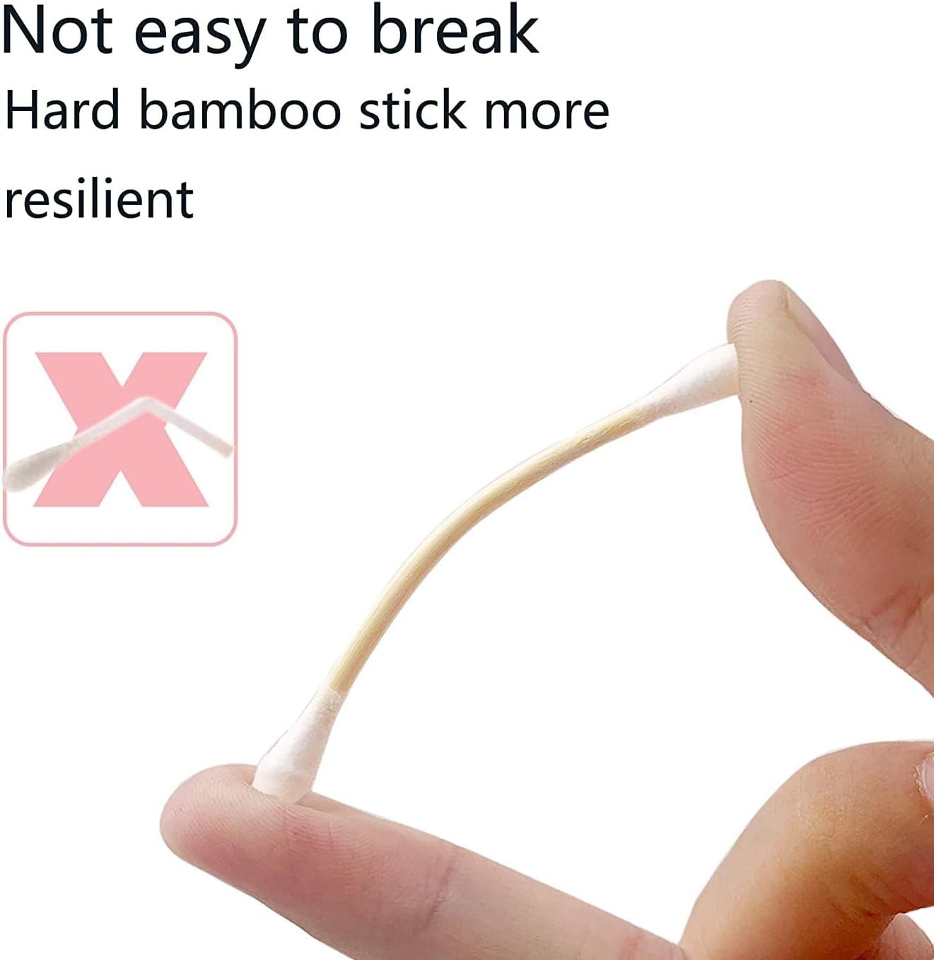 Sustainable 1200 Biodegradable Swabs with Strong Wooden Sticks & Cotton Tips