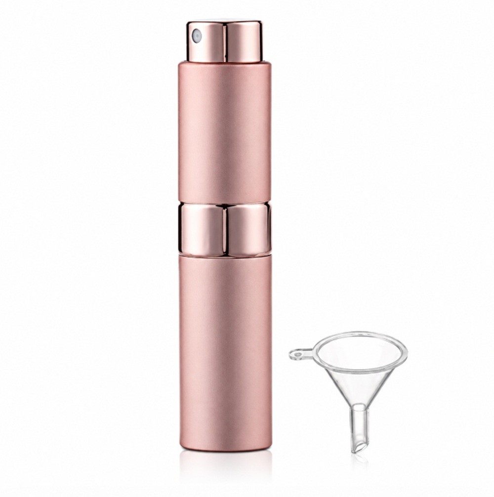 8ML Rotating Aluminum Perfume Mist Spray-Mini Refillable Travel Perfume Atomizer