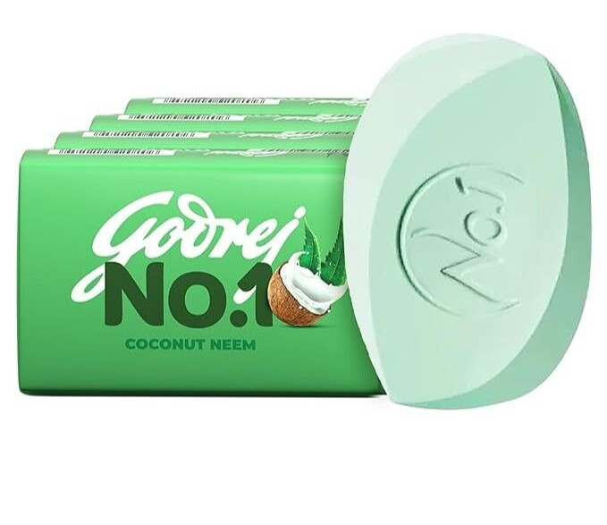 Godrej No.1 Bathing Soap Coconut & Neem Soap 100 gm each ( pack of 5 ) fast ship
