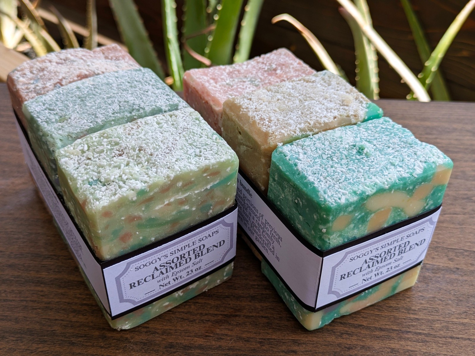 Handmade Soap 6-Bar Set Assorted Reclaimed Blend Surprise Tallow Big Bars Value