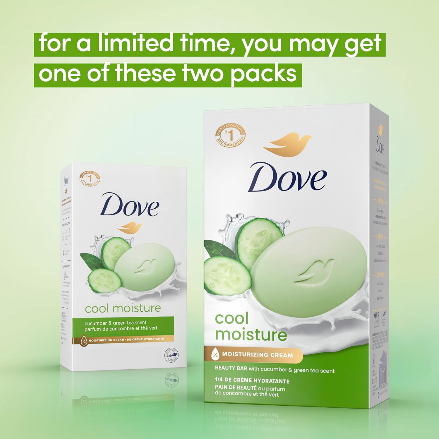 Dove Cool Moisture Beauty Soap 8 Count Refreshing Cleanser 3.75 Oz Moisturizing