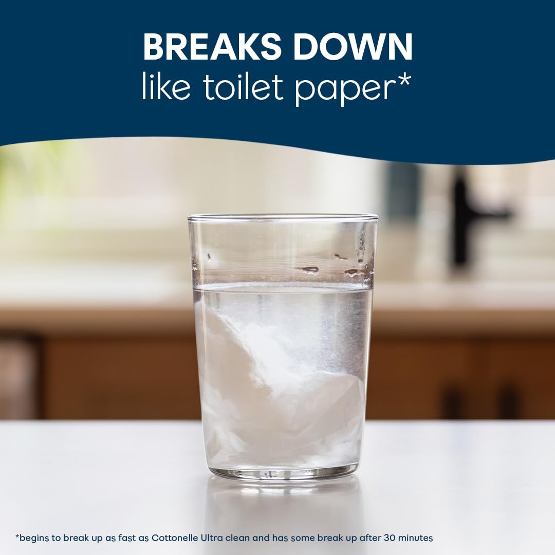 Cottonelle GentlePlus Flushable Wet Wipes with 42 (Pack of 8), White