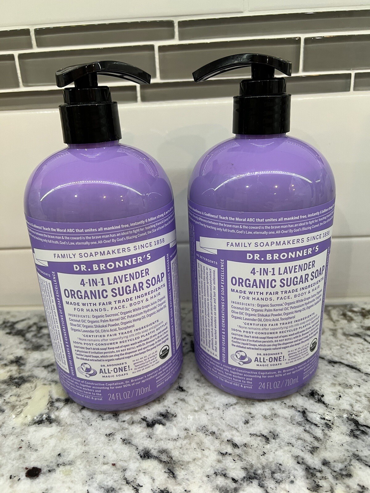 2 Dr. Bronner’s – Organic Sugar Soap (Lavender, 24 Ounce) Moisturizes Nourishes