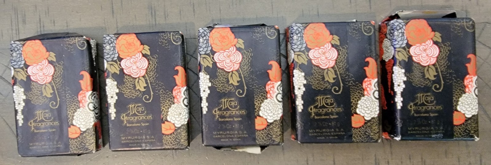 Vintage Lot Of 5 Maja Jabon by Myrurgia ESPANA Soap Bars Spain Barcelona Sealed