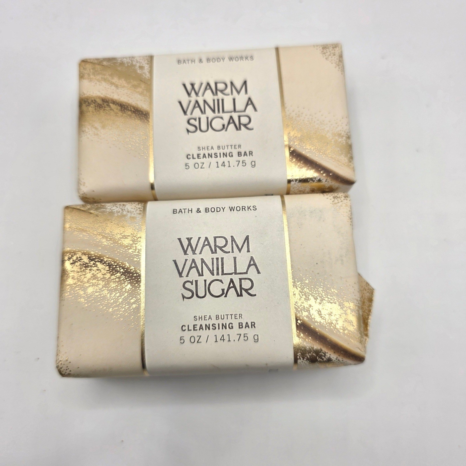 Bath & Body Works Warm Vanilla Sugar Shea Butter Cleansing Bar 5oz Set of 2