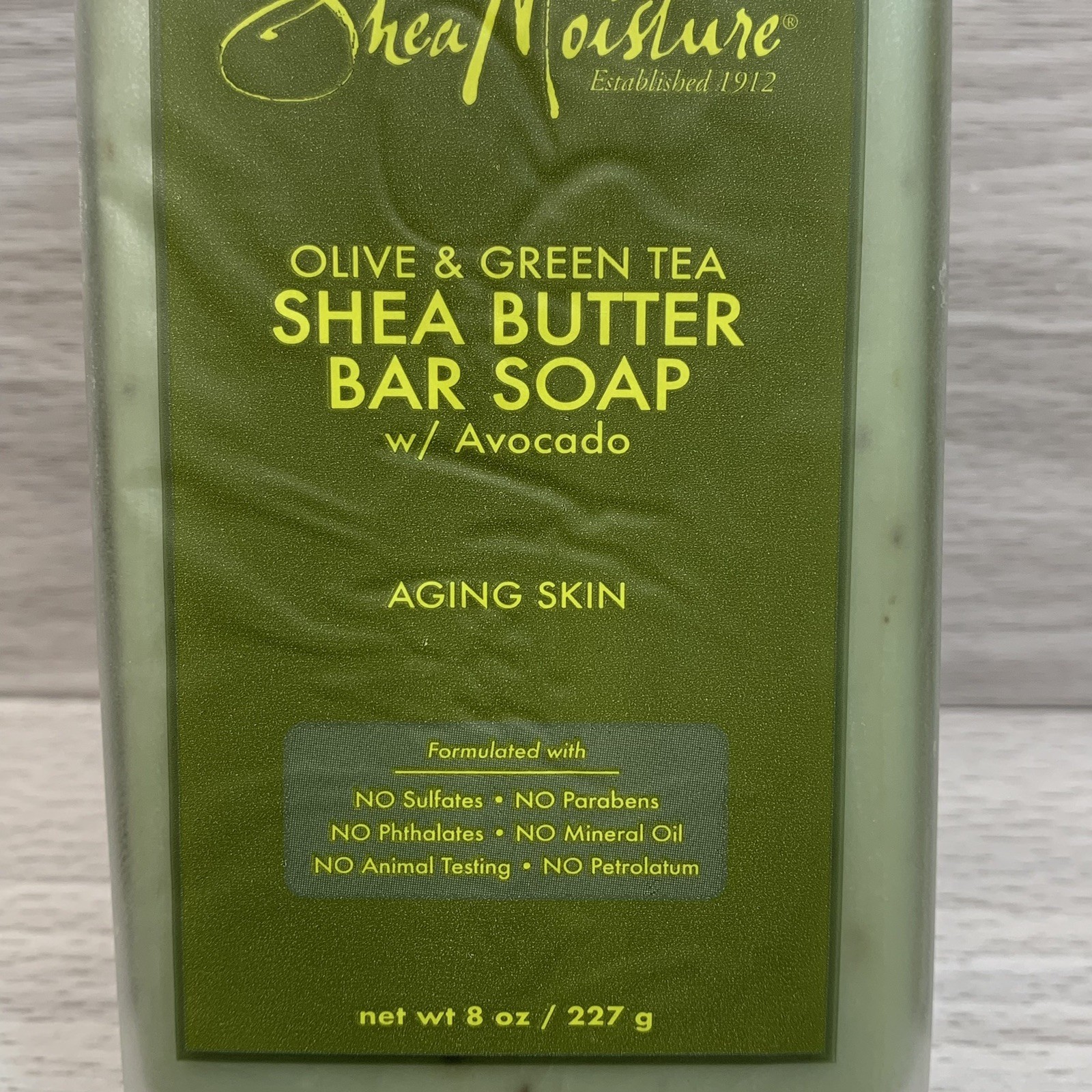 Shea Moisture Olive & Green Tea Shea Butter Bar Soap w Avocado Aging Skin 8 oz