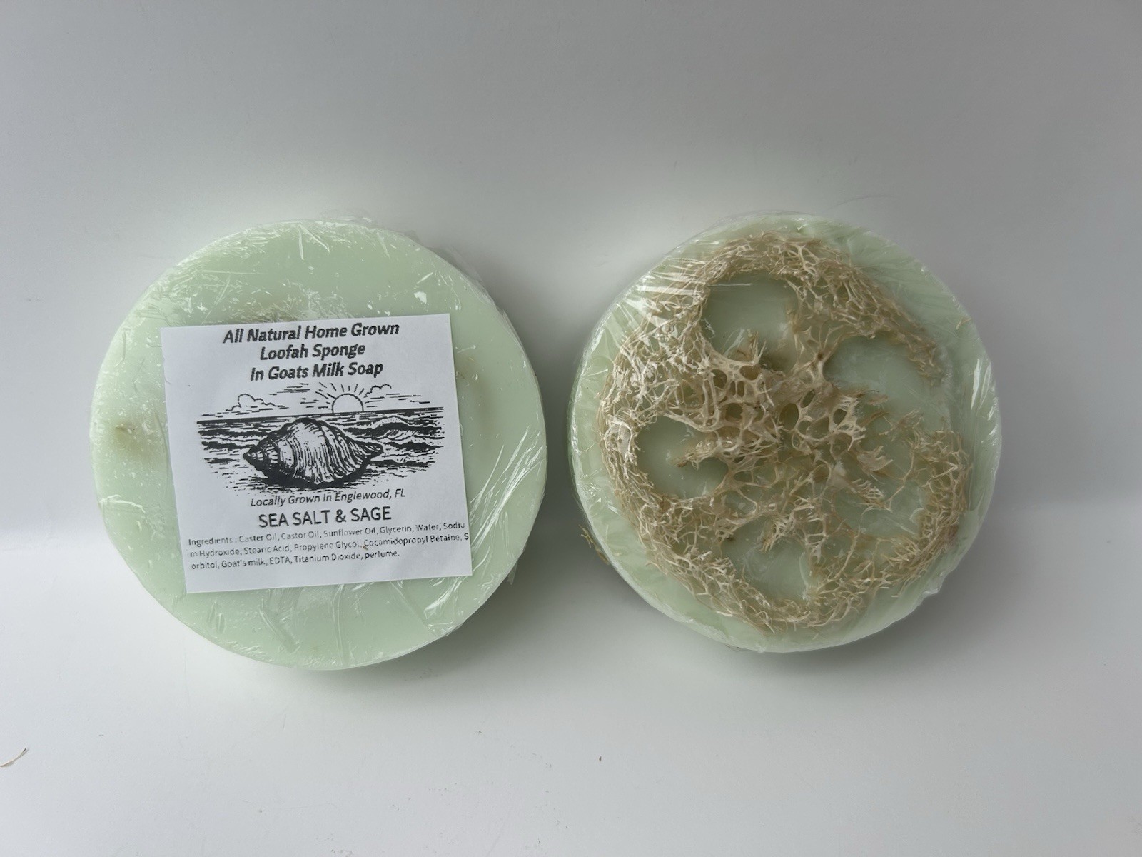 Hand crafted Home Grown Natural Loofah In Oatmeal Soap Ocean Breeze Scent Soap