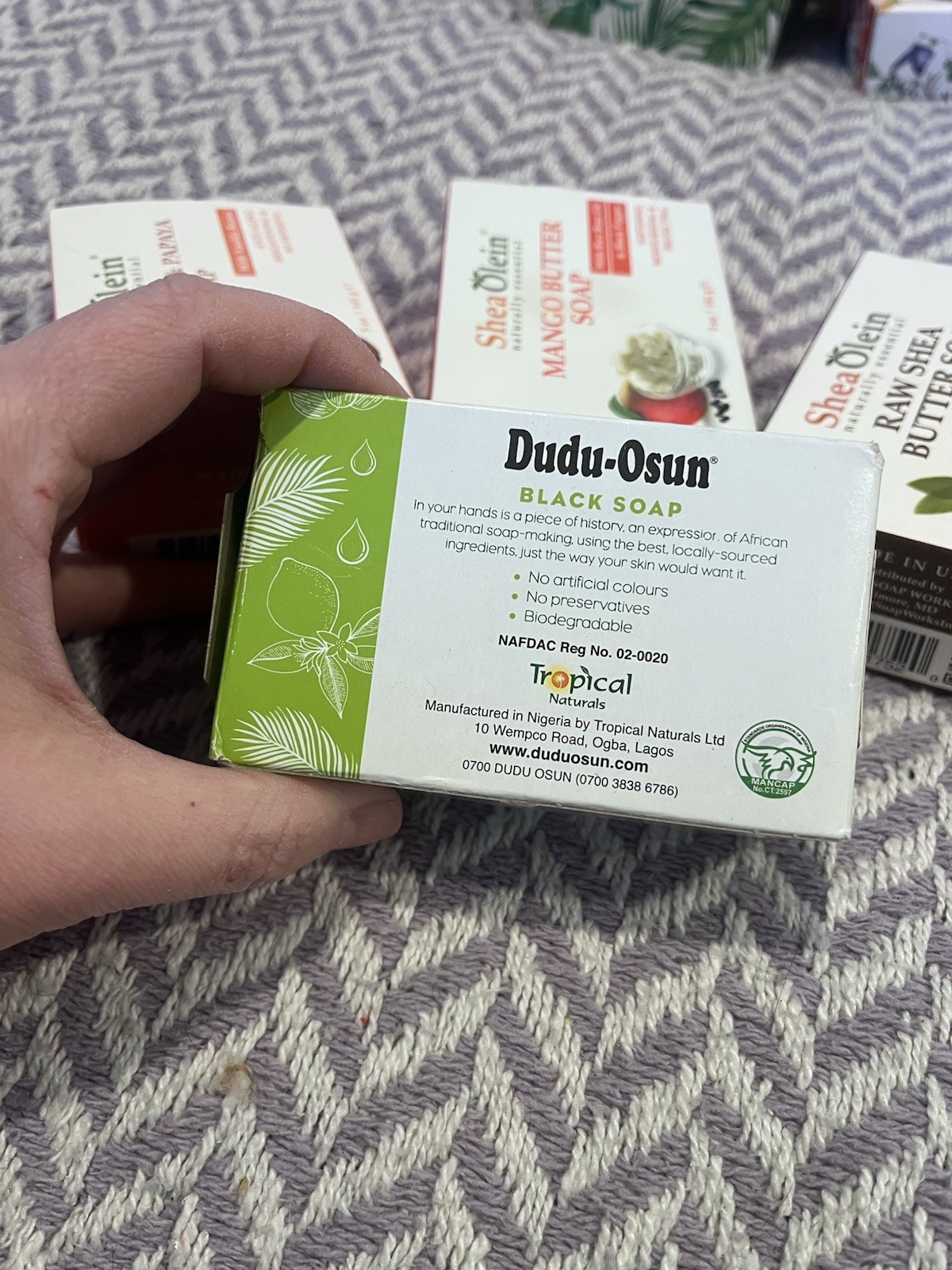 Shea Olein and Dudu-Osun Soap Bulk 4 Bars Shea Black Soap Coconut, Mango Butter