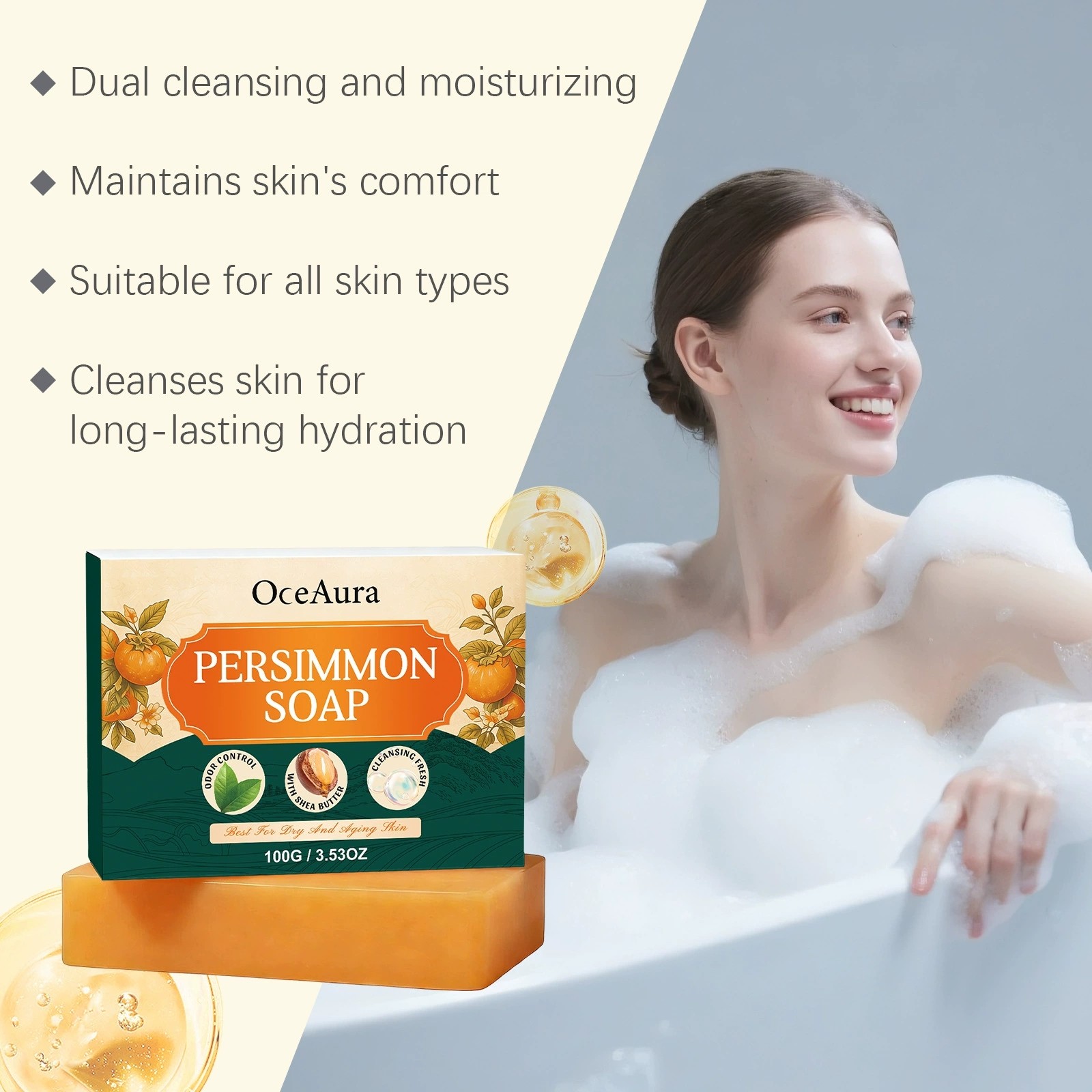 Persimmon Refreshing Body Soap Odor Eliminator and Smell Remover – All Skin Type