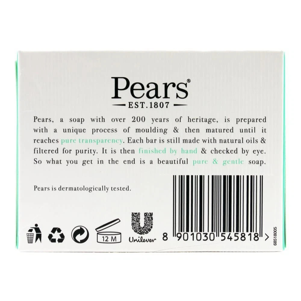 12 x PEARS 100g TRANSPARENT SOAP BAR PURE & GENTLE LEMON FLOWER EXTRACTS NEW