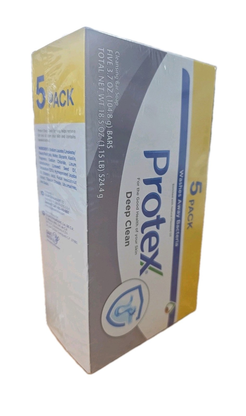 (2 Pks-5bars-3.7oz) PROTEX DEEP CLEANING ANTIBACTERIAL SOAP BAR JABON PROTEX
