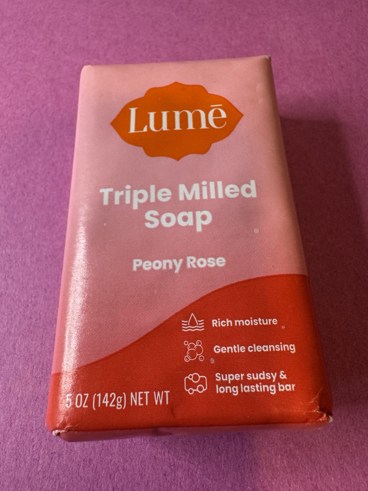 Lume Triple Milled Soap PEONY ROSE 5 oz Bar